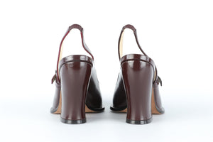 LOEWE BURGUNDY ONDA LEATHER PUMPS EU 39 UK 6 US 9