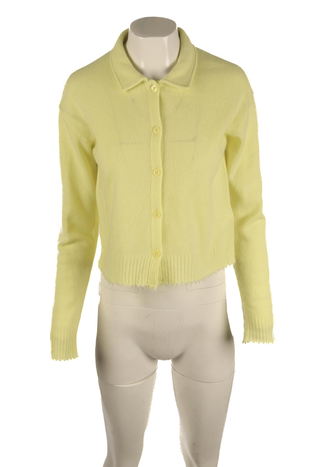 RE/DONE YELLOW CASHMERE CARDIGAN SMALL
