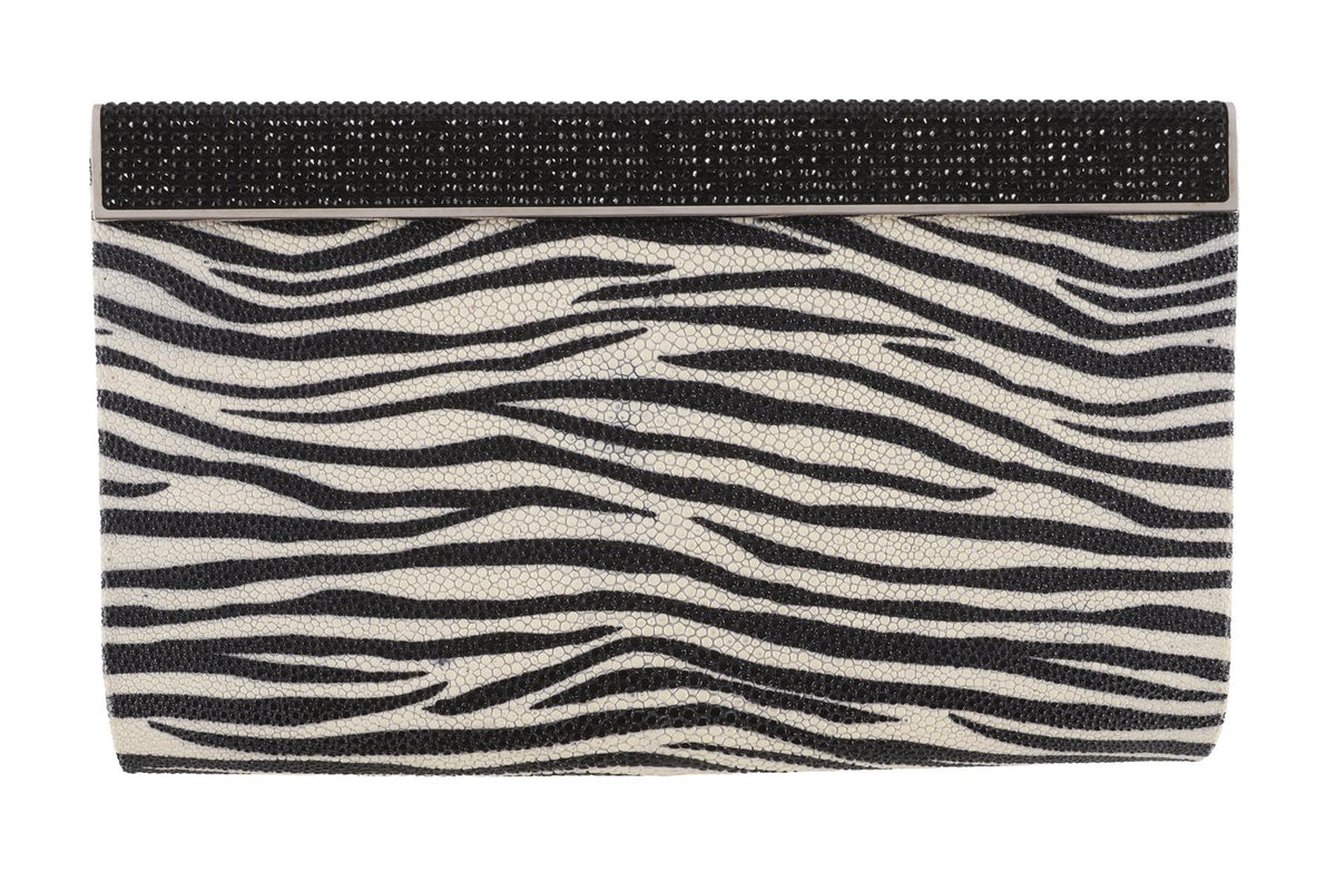 JIMMY CHOO BLACK SHAGREEN CLUTCH