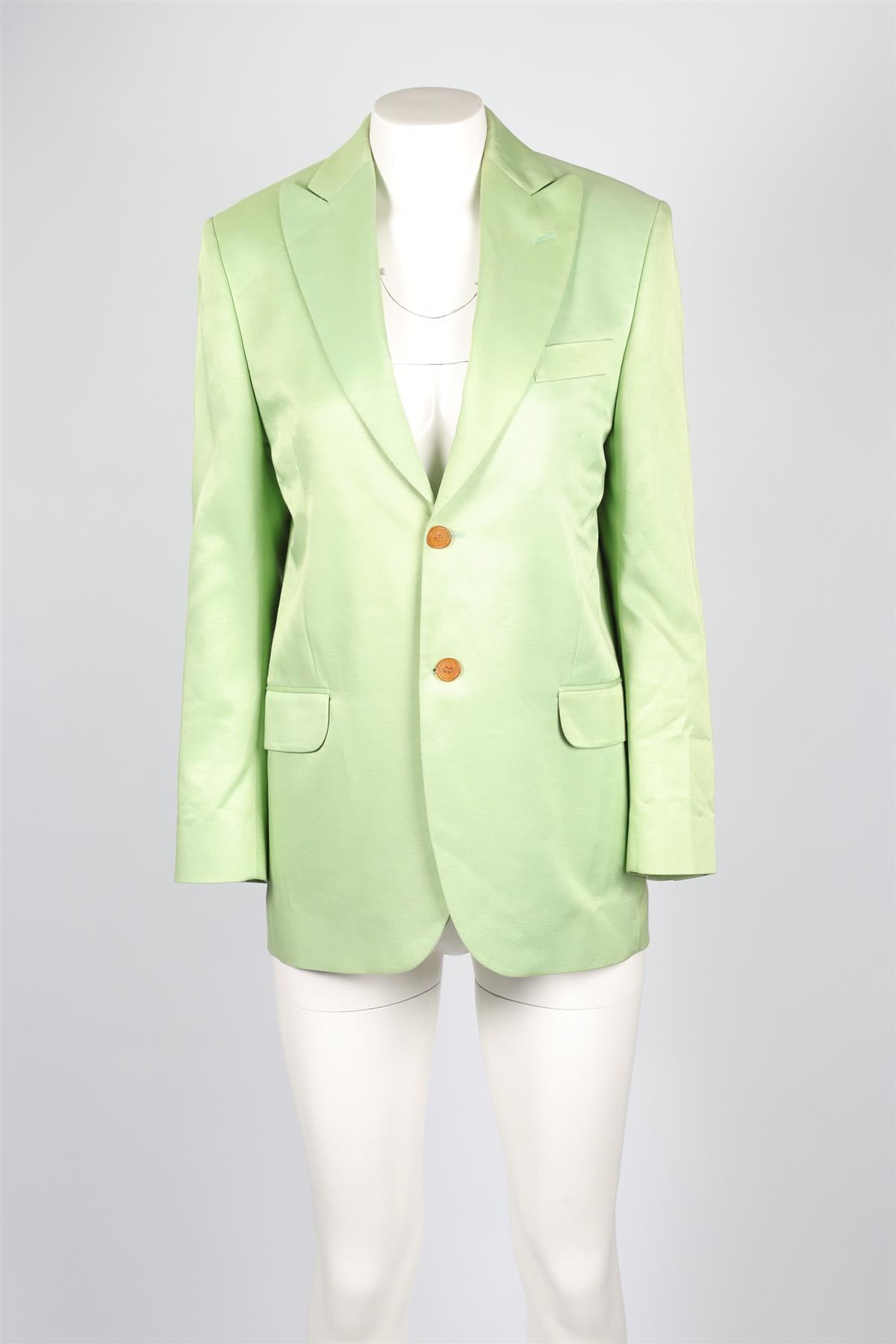 ACNE STUDIOS GREEN WOOL BLAZER IT 36 UK 4