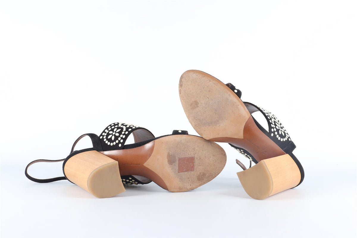 TABITHA SIMMONS BLACK SUEDE SANDALS EU 39 UK 6 US 9