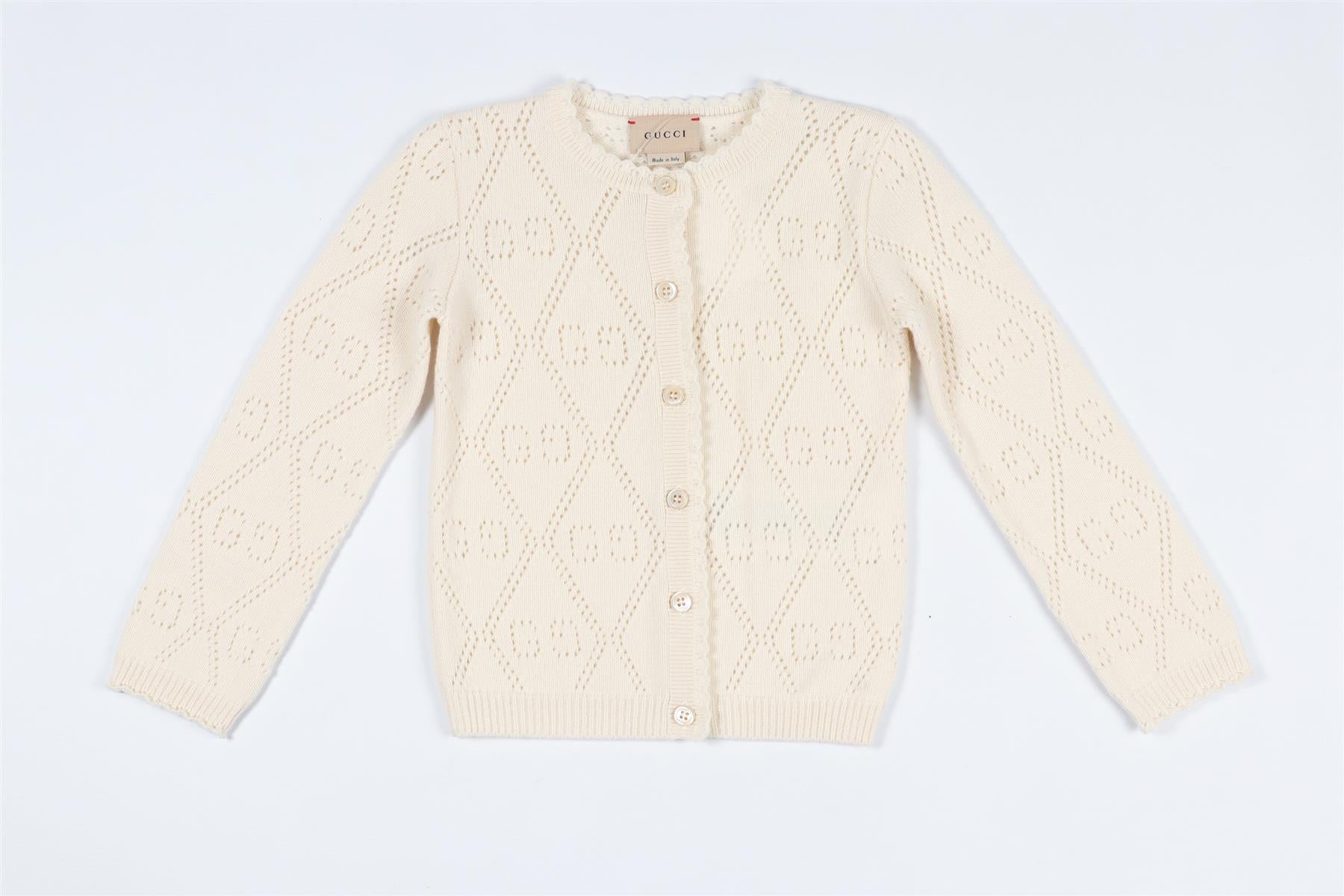 GUCCI CREAM KIDS GIRLS CARDIGAN 36 MONTHS