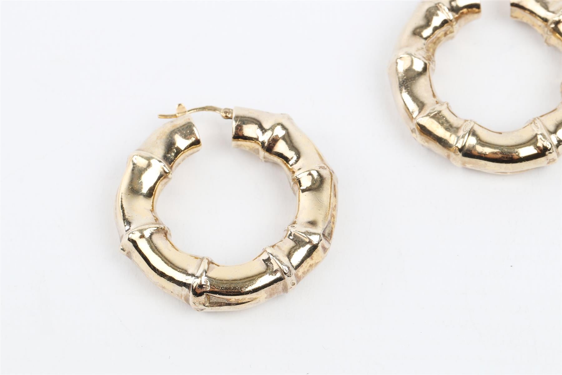 BOTTEGA VENETA GOLD BAMBOO HOOP EARRINGS
