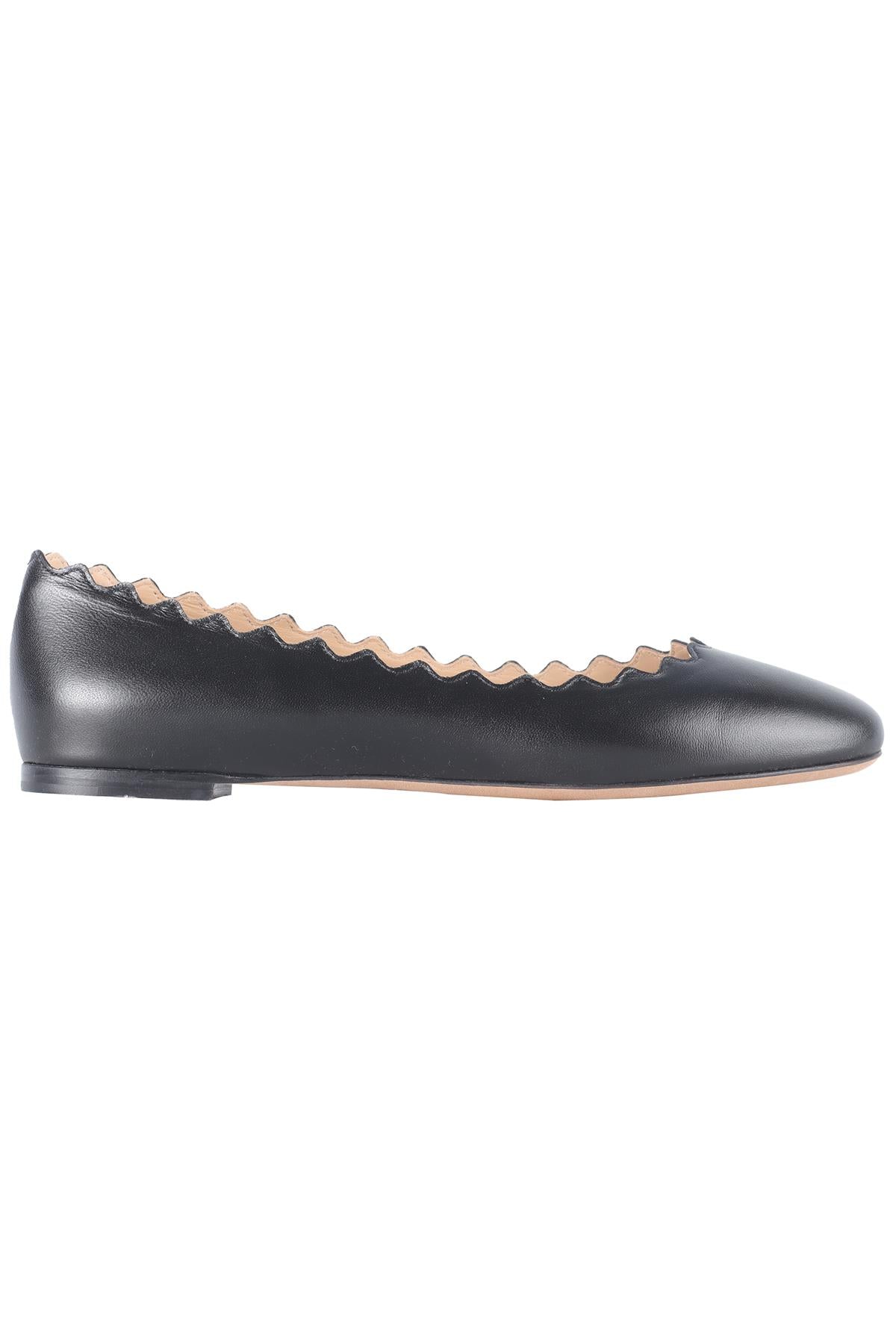 CHLOÉ BLACK LAUREN LEATHER BALLET FLATS EU 38.5 UK 5.5 US 8.5