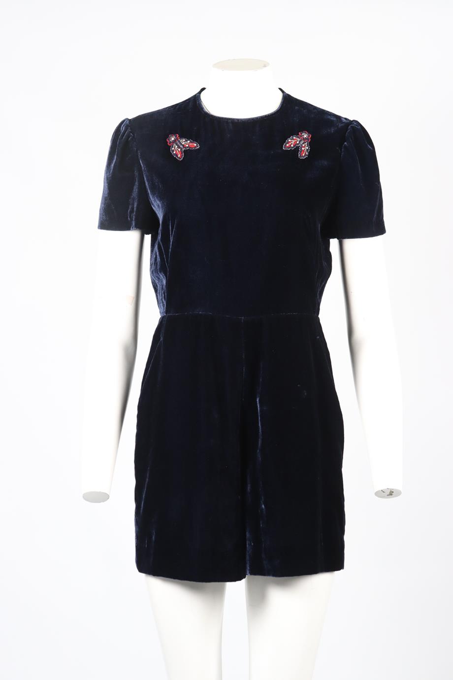 SANDRO LACE AND VELVET PLAYSUIT UK 10