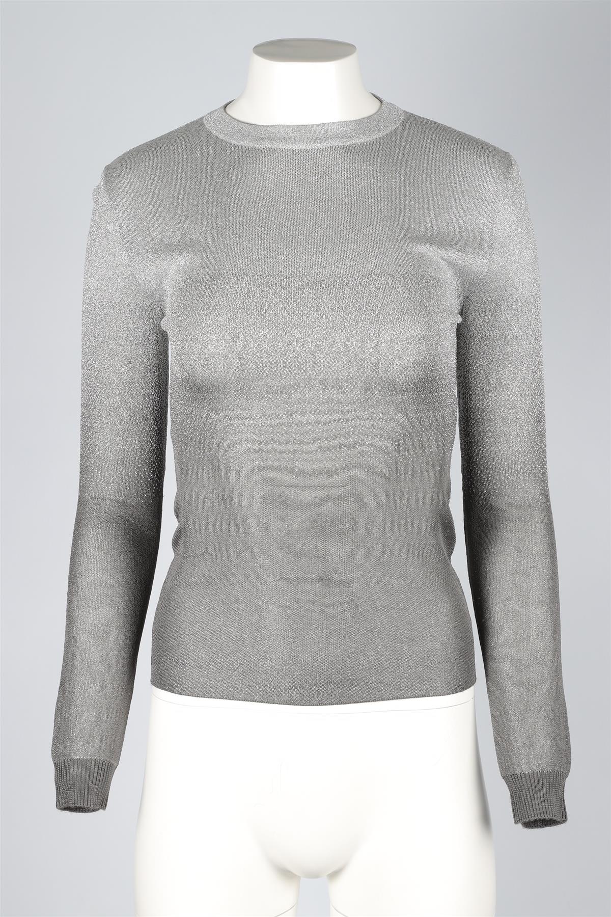 PACO RABANNE SILVER KNIT TOP SMALL