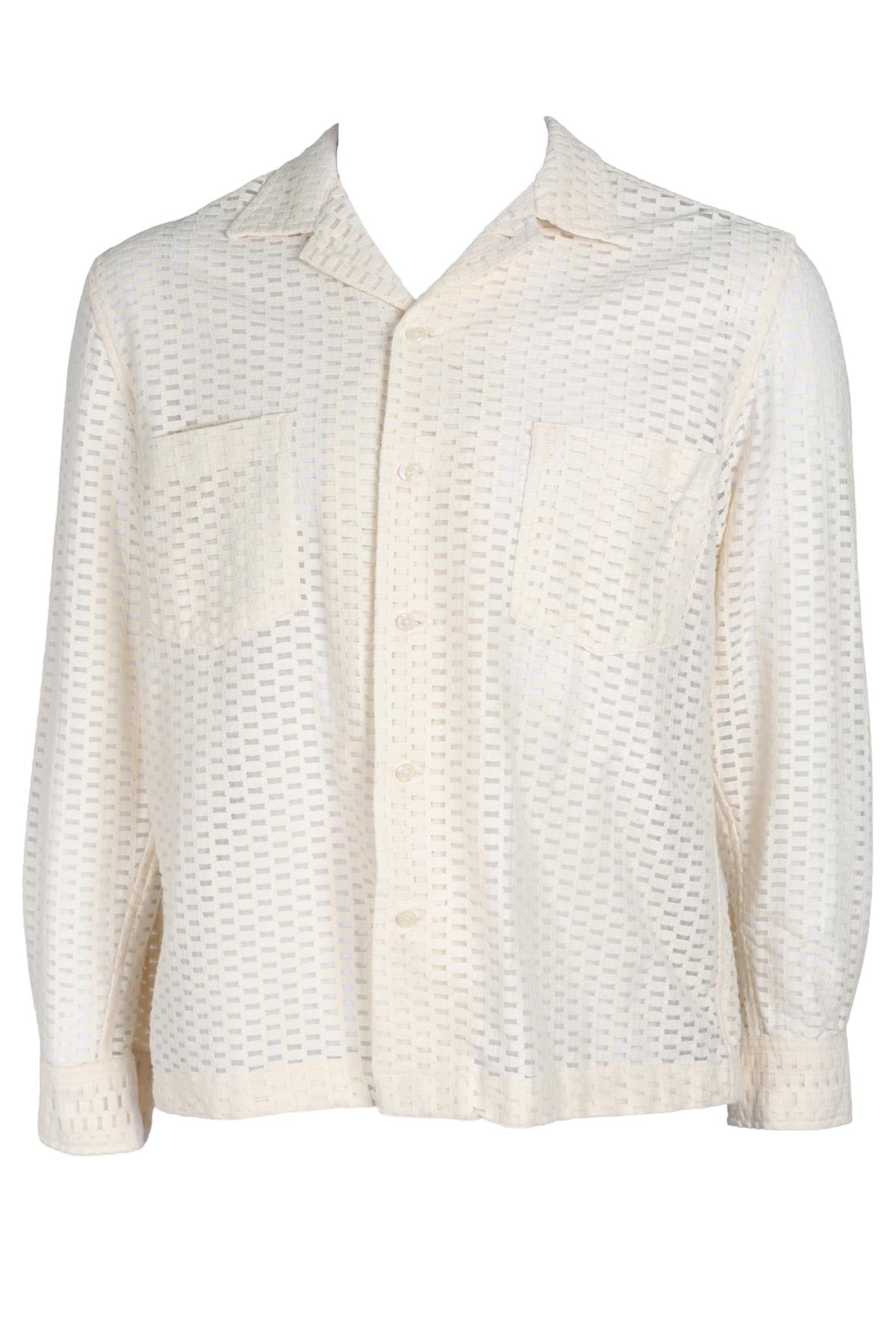 BODE CREAM MEN'S COTTON SHIRT SMALL-MEDIUM
