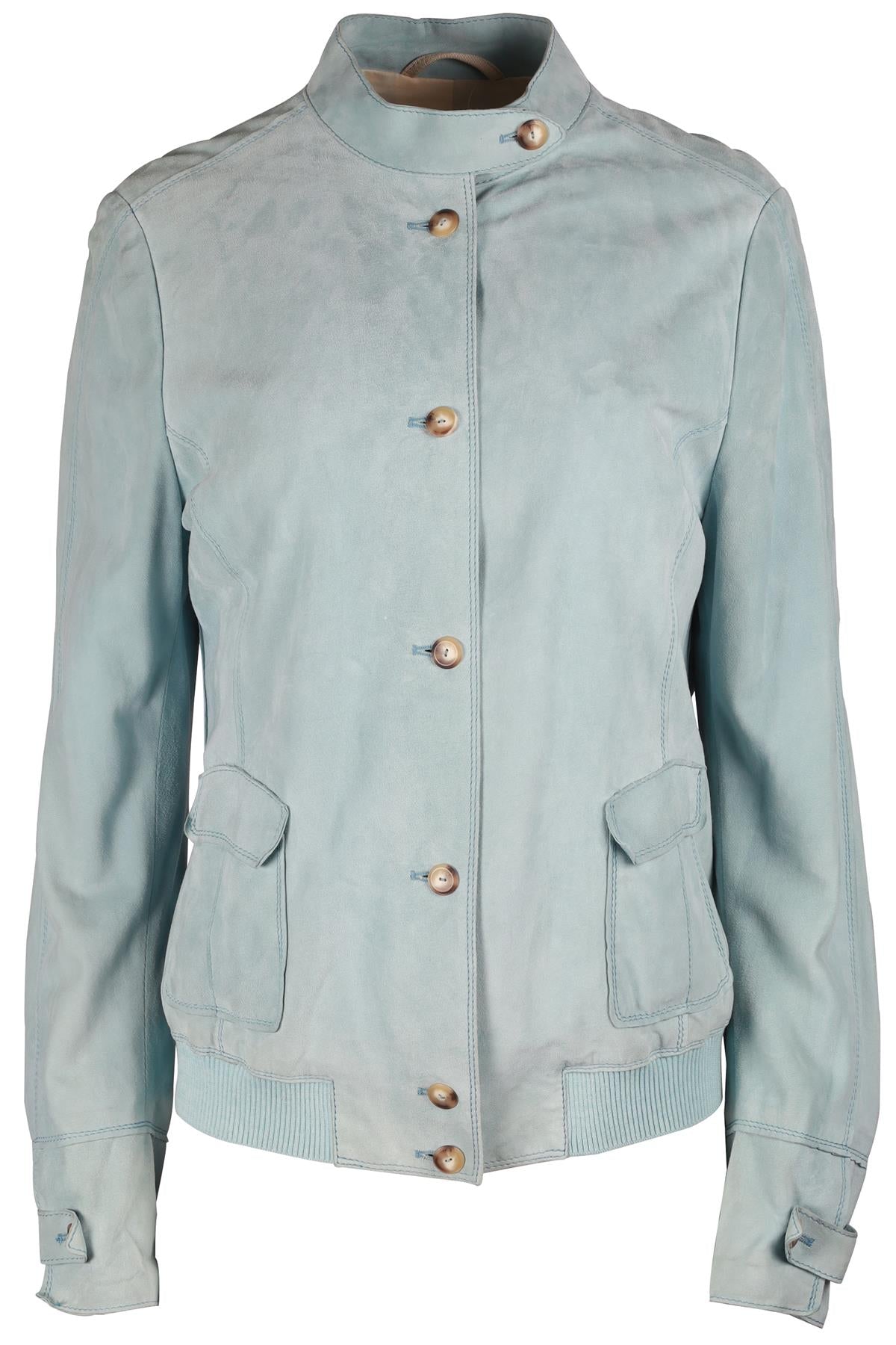 FRANK NAMANI BLUE SUEDE JACKET FR 46 UK 18