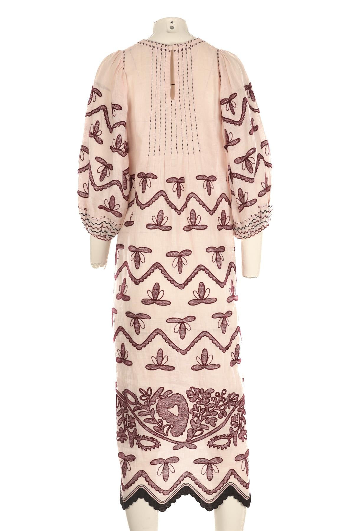 VITA KIN PINK LINEN MAXI DRESS SMALL