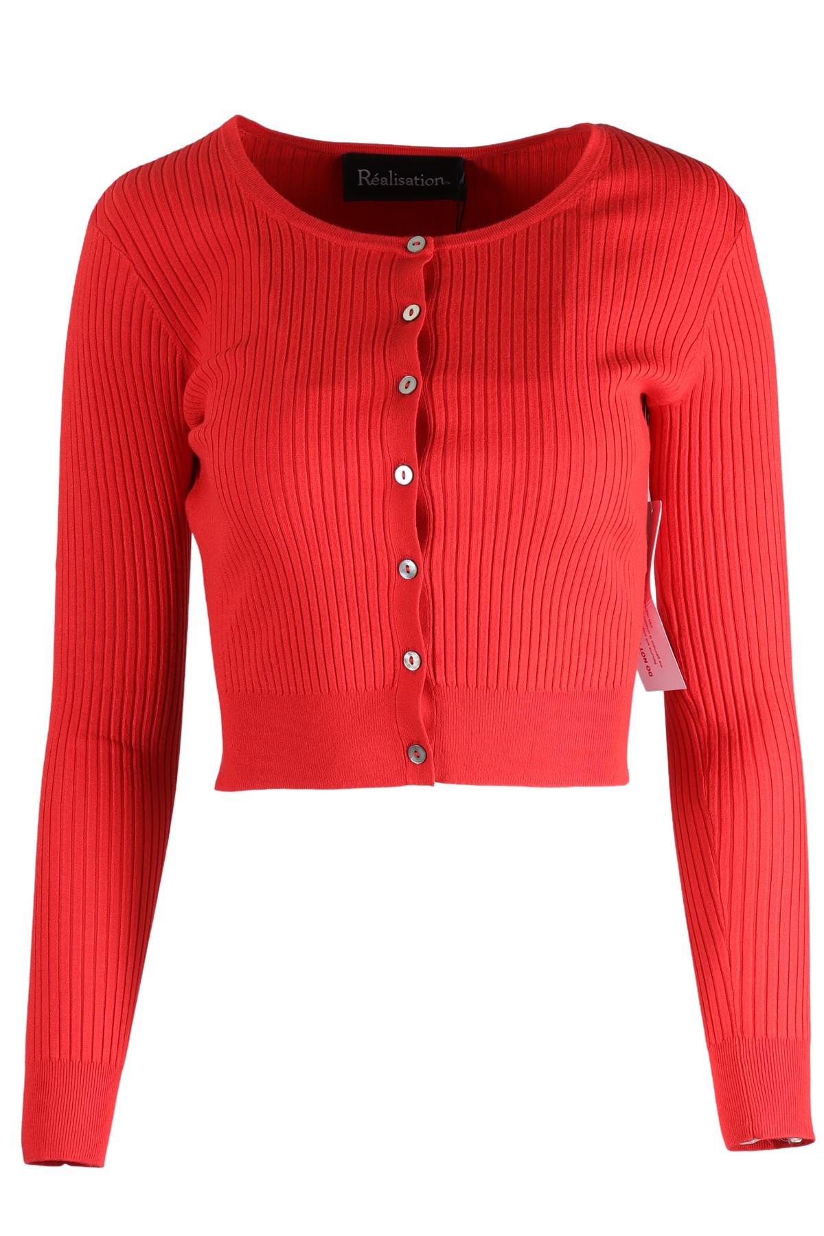 REALISATION PAR RED KNIT CARDIGAN XSMALL