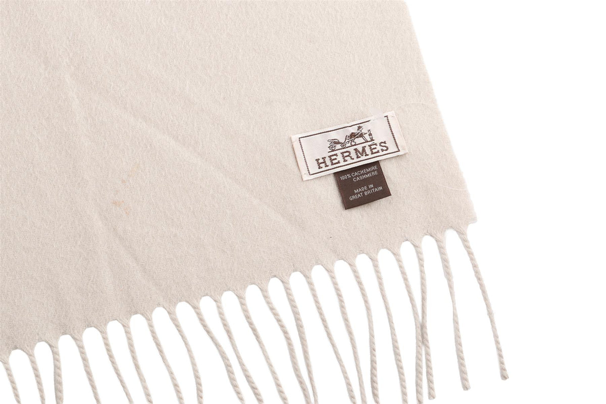 HERMÈS CREAM WOOL SCARF