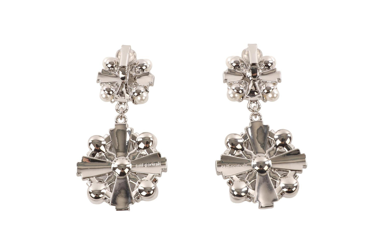 SELF PORTRAIT SILVER CLIP EARRINGS