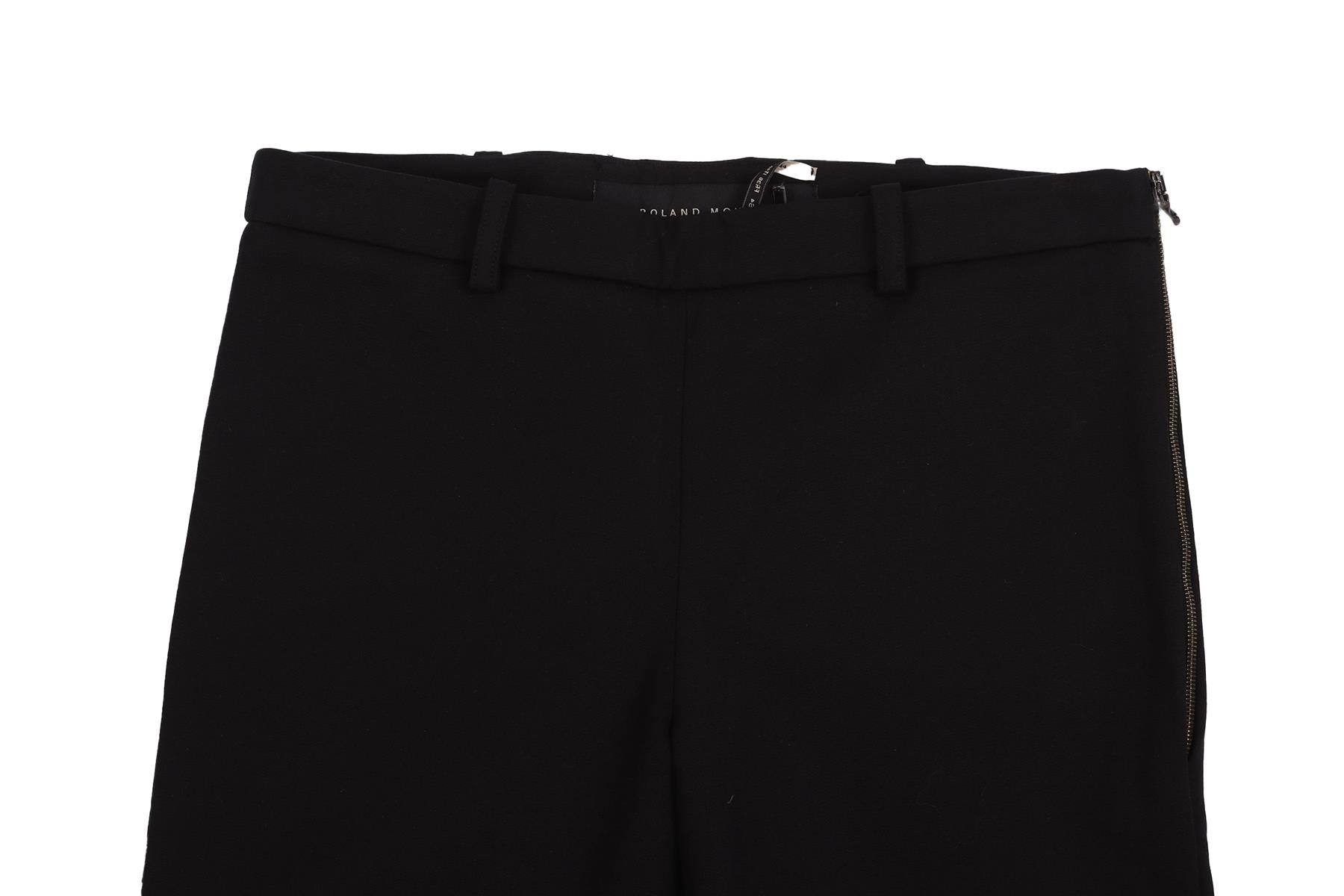 ROLAND MOURET BLACK COTTON SKINNY PANTS UK 8