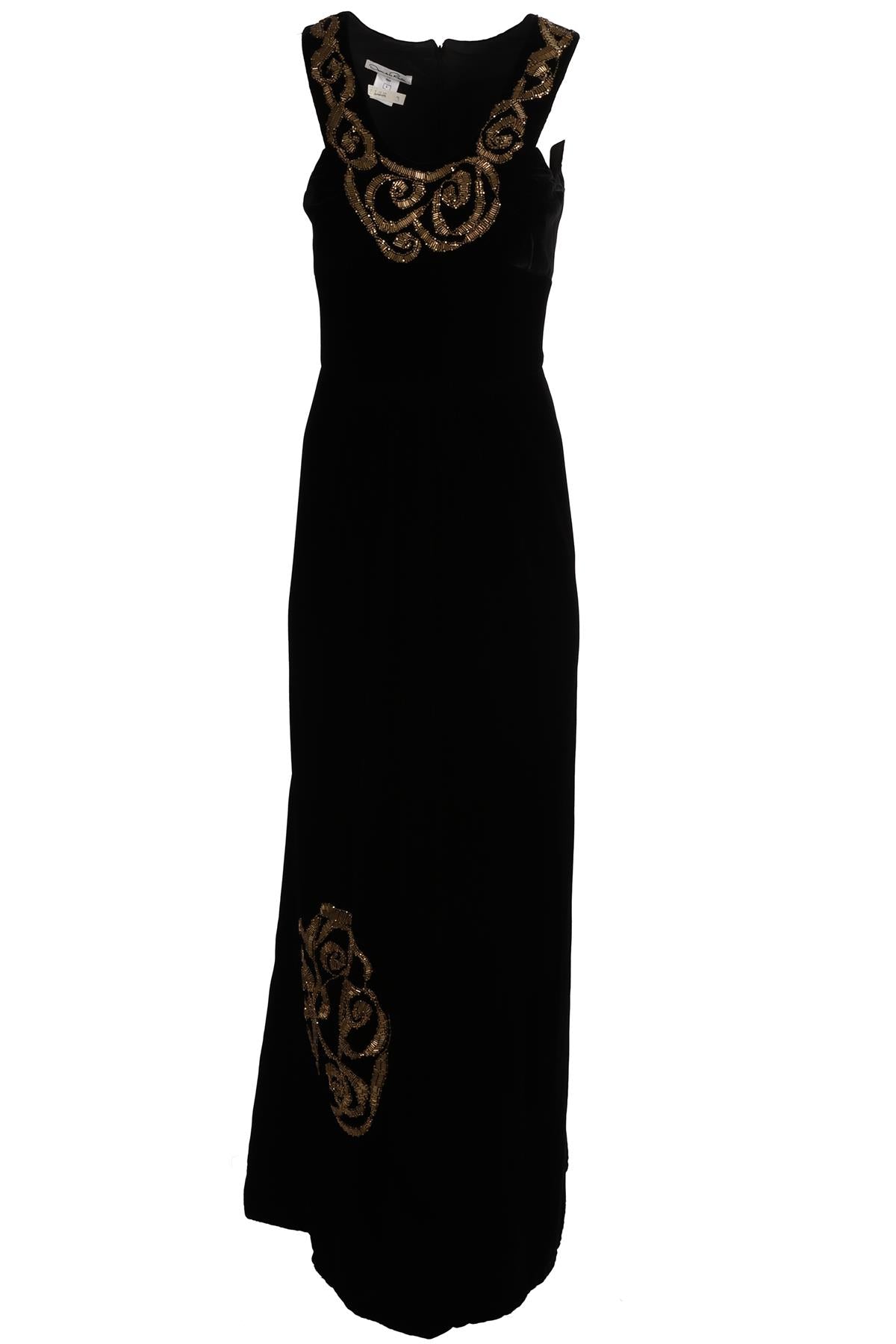 OSCAR DE LA RENTA BLACK 2007 VELVET GOWN US 6 UK 10
