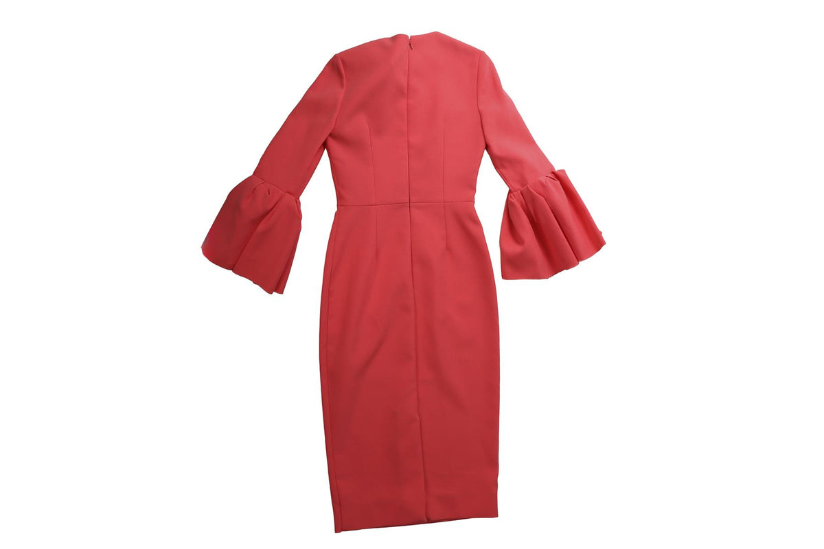ROKSANDA PINK CREPE MIDI DRESS UK 6