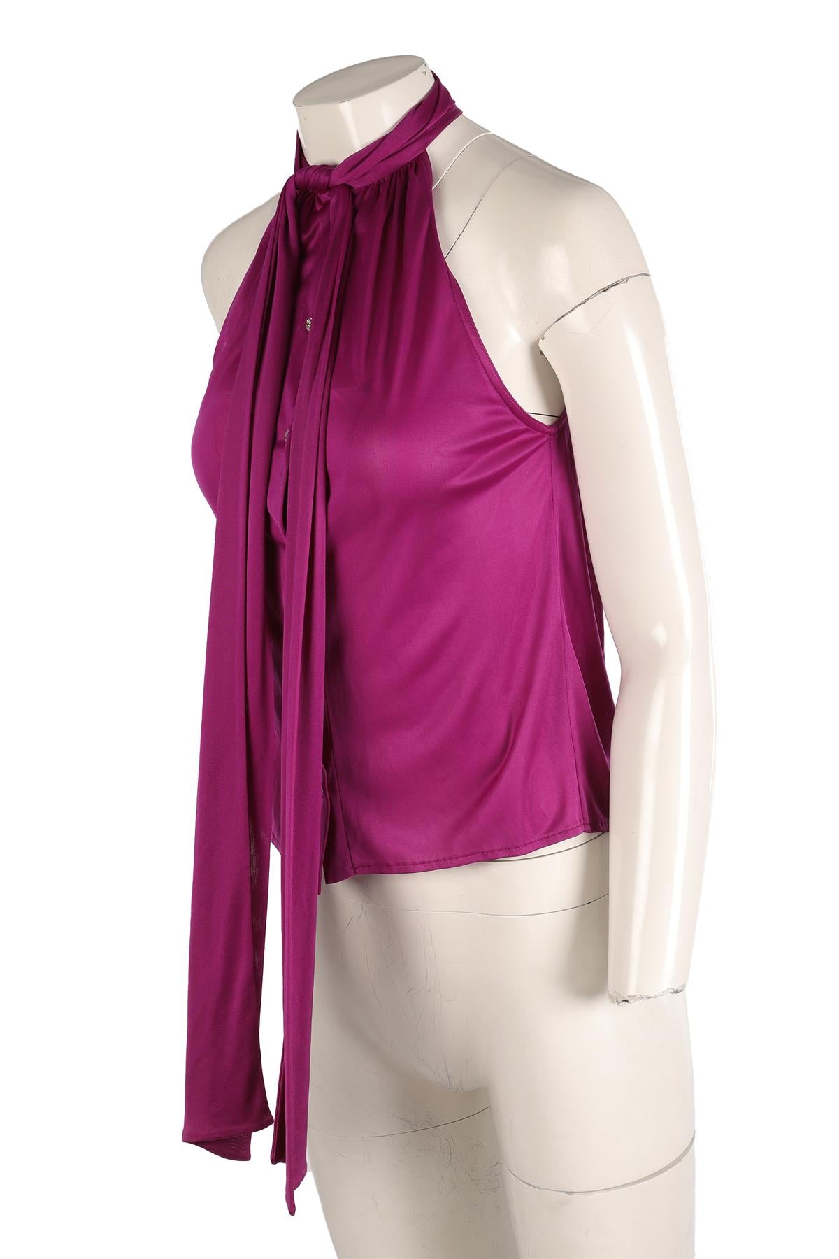 GIANNI VERSACE PURPLE VINTAGE JERSEY TOP IT 38 UK 6