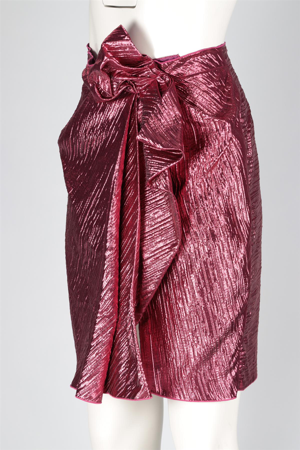 LANVIN PINK 2014 MINI SKIRT FR 40 UK 12