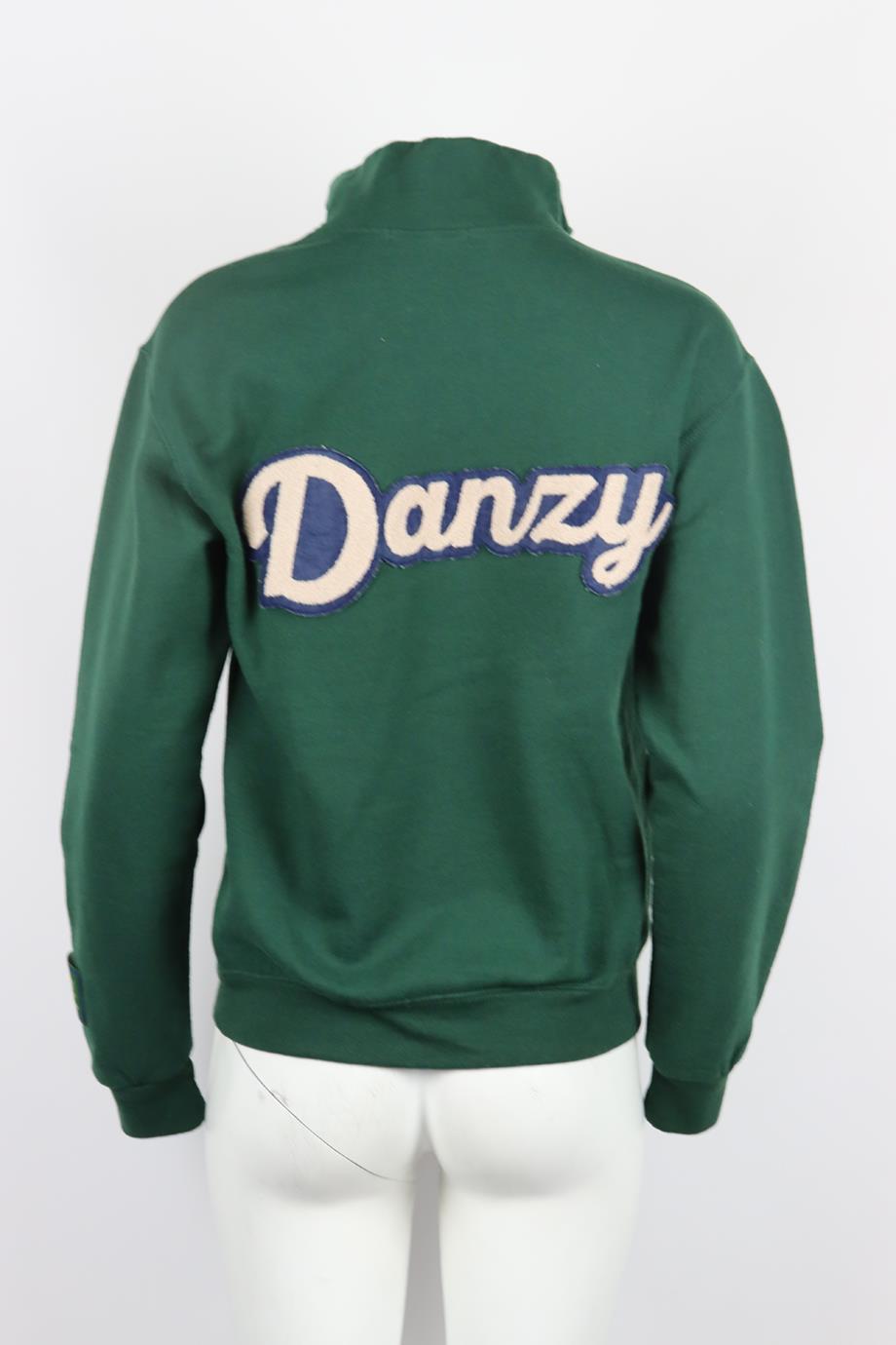 DANZY APPLIQUÉD COTTON JERSEY SWEATSHIRT SMALL