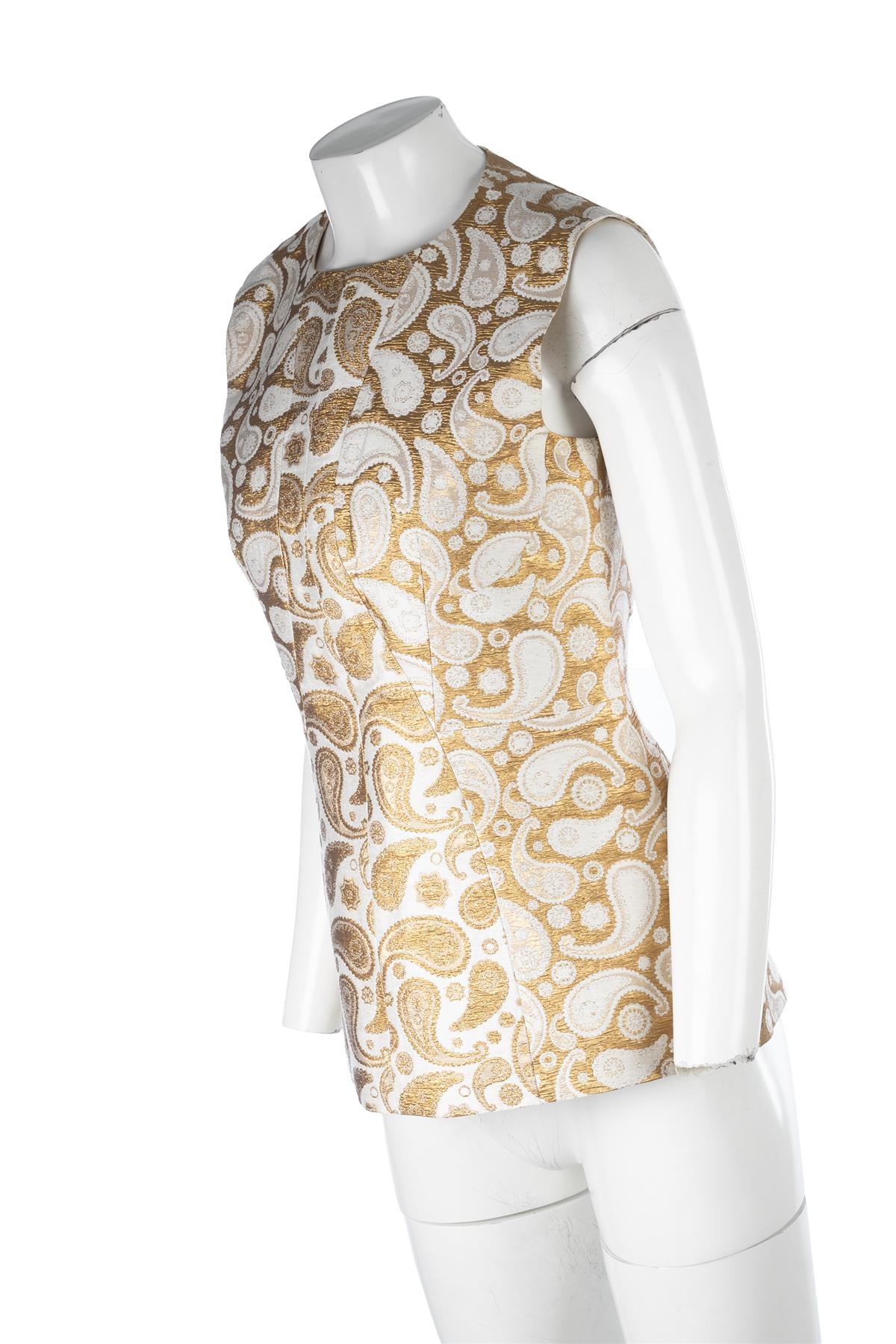 STELLA MCCARTNEY GOLD COTTON TOP IT 42 UK 10