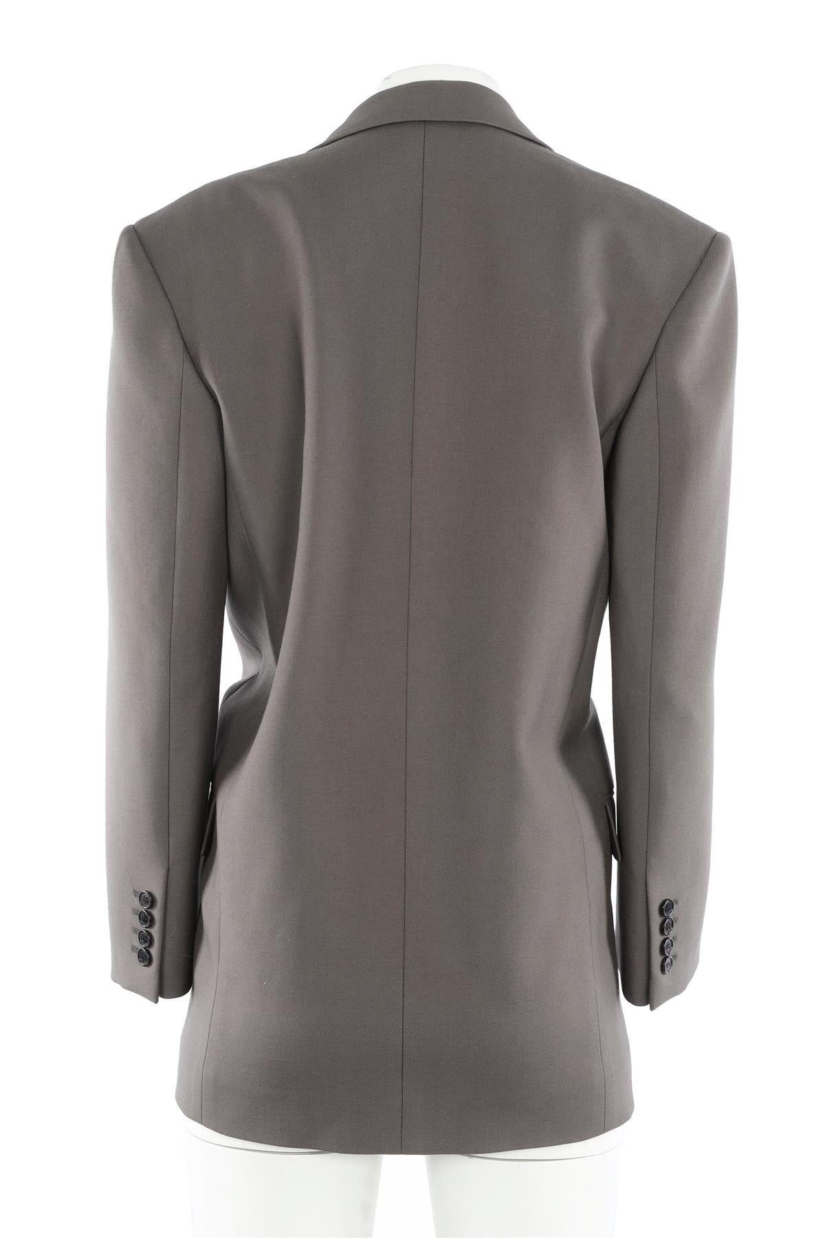 SAINT LAURENT GREY WOOL BLAZER FR 36 UK 8