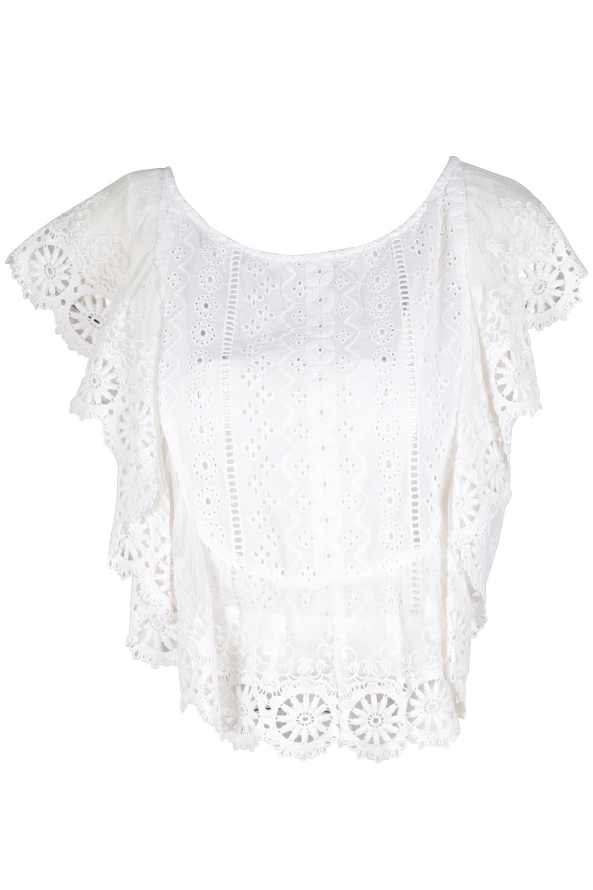 FREE PEOPLE WHITE COTTON TOP MEDIUM