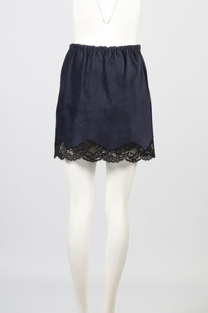CHLOÉ LACE AND SUEDE MINI SKIRT FR 38 UK 10