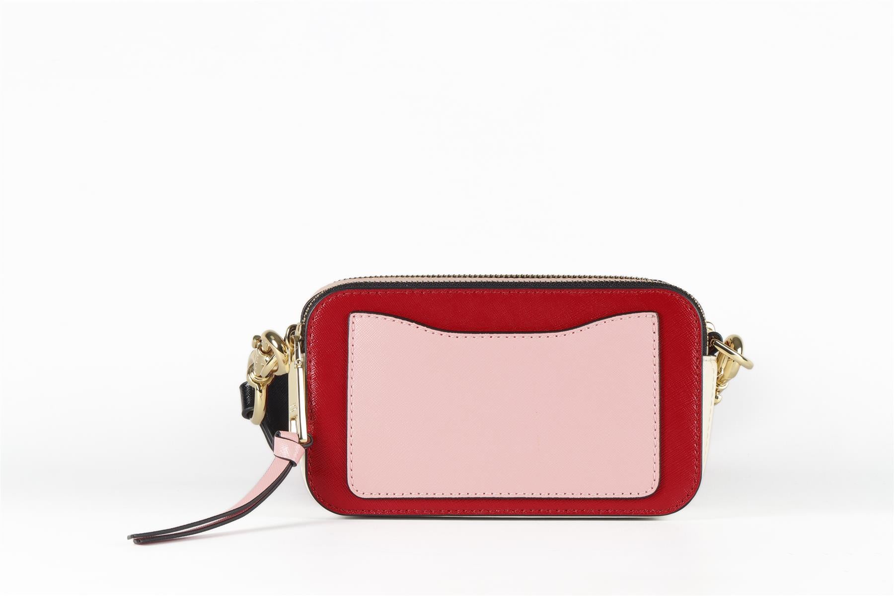 MARC JACOBS RED THE MARC JACOBS SNAPSHOT LEATHER SHOULDER BAG