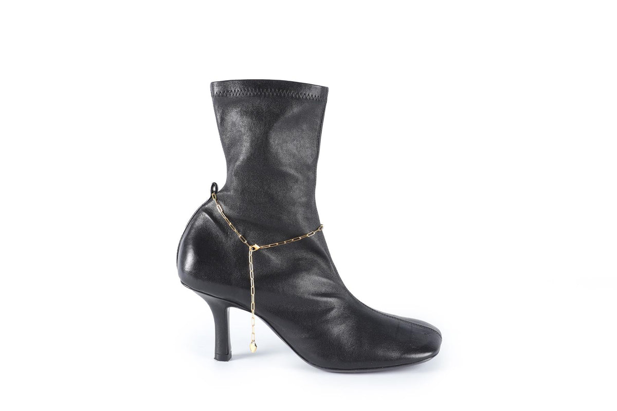 BURBERRY BLACK LEATHER ANKLE BOOTS EU 38.5 UK 5.5 US 8.5
