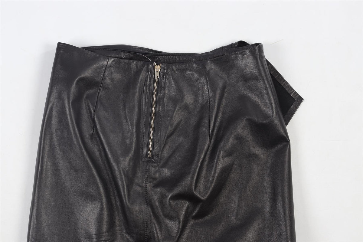 ISABEL MARANT BLACK LEATHER MINI SKIRT FR 32 UK 4