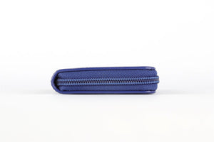 CHANEL BLUE 2014-2015 CC PATENT LEATHER WALLET