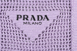 PRADA PURPLE RAFFIA TOTE BAG