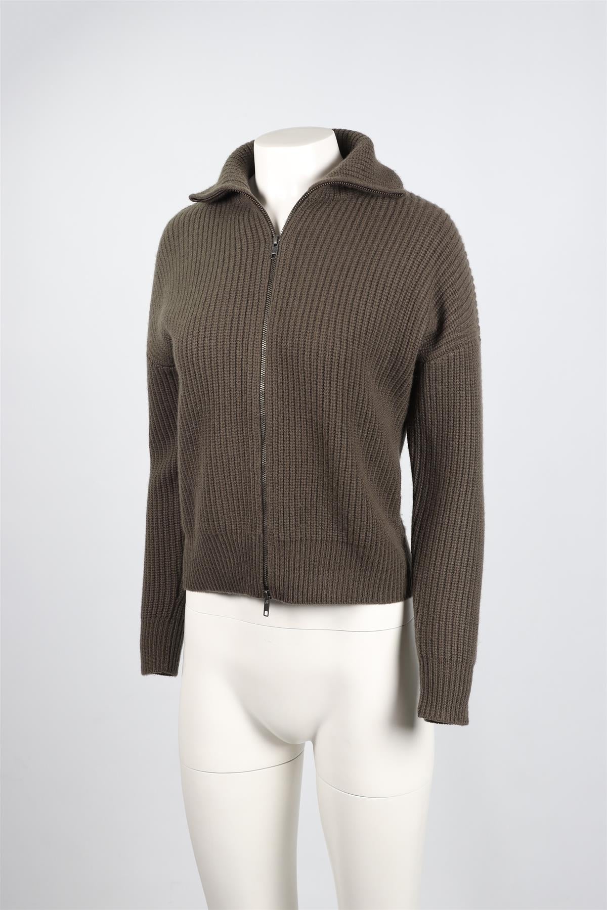 NAKED CASHMERE KHAKI WOOL CARDIGAN XSMALL