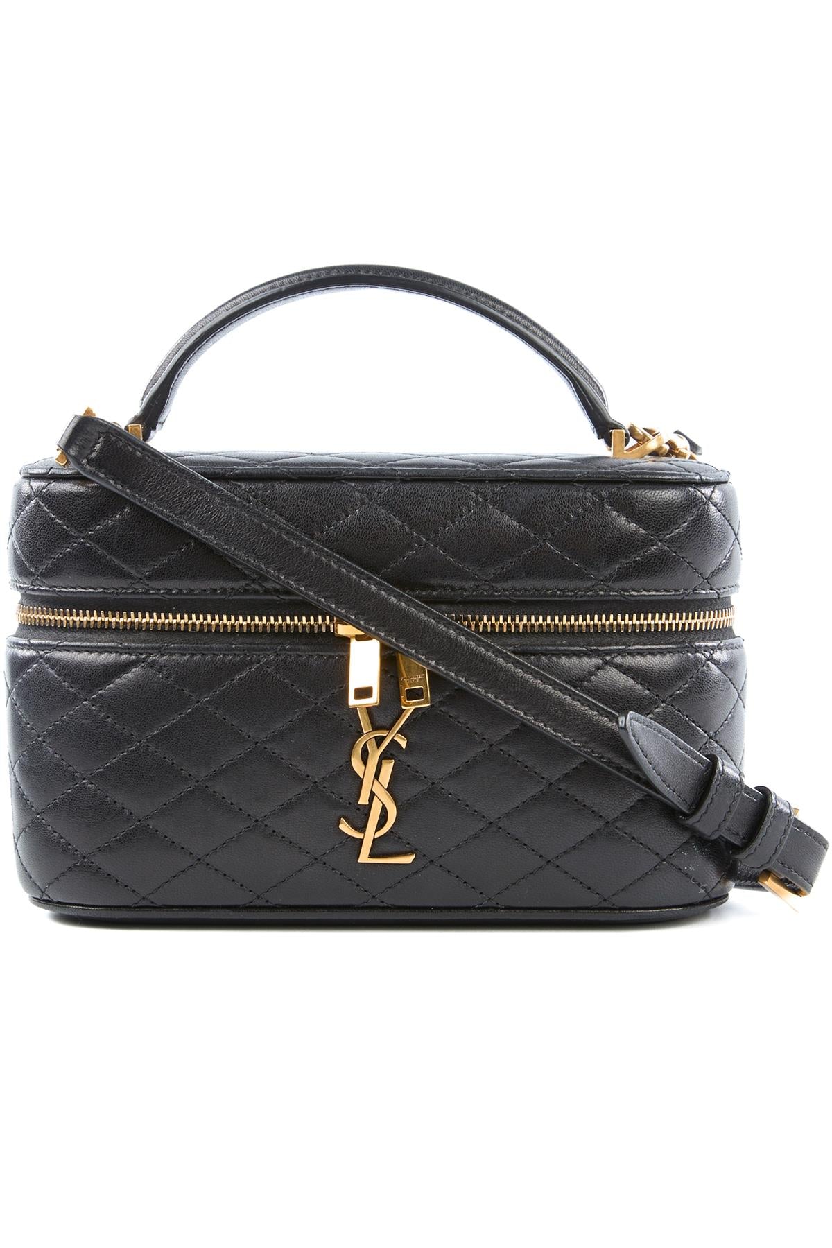 SAINT LAURENT BLACK GABY VANITY LEATHER SHOULDER BAG