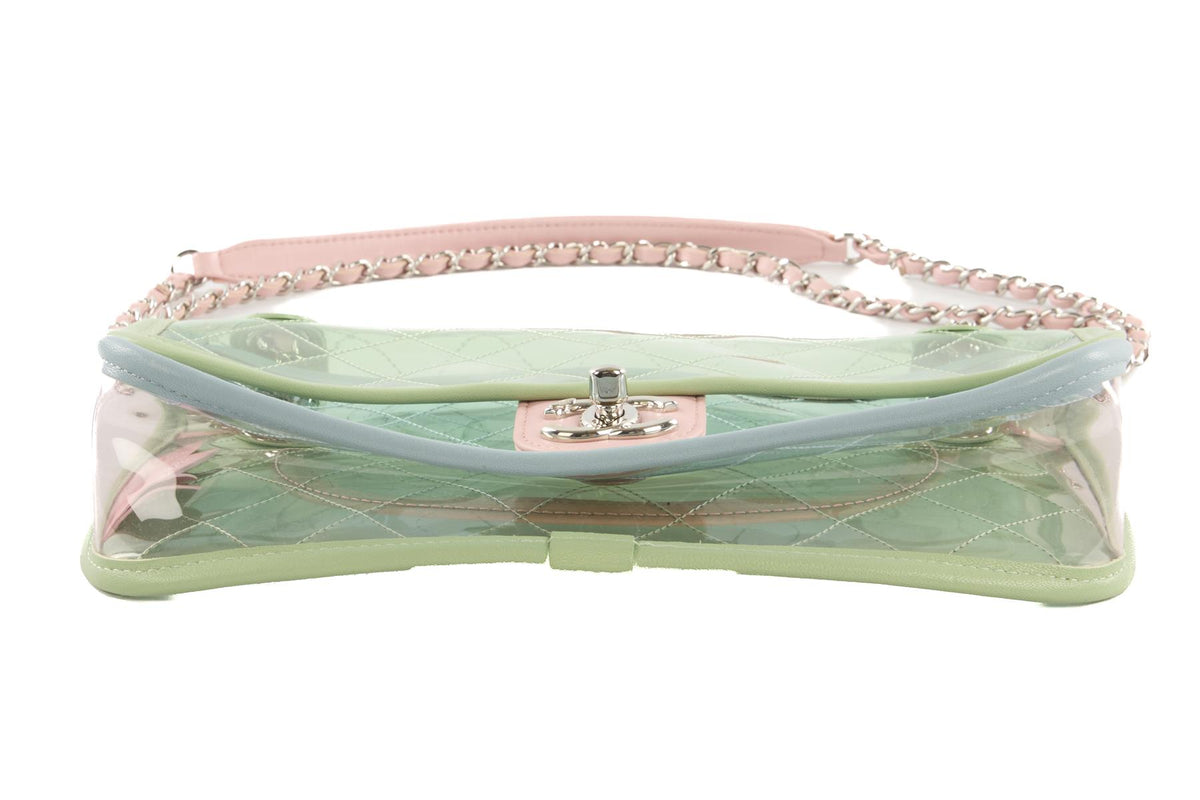 CHANEL GREEN 2018 COCO SPLASH FLAP PVC SHOULDER BAG