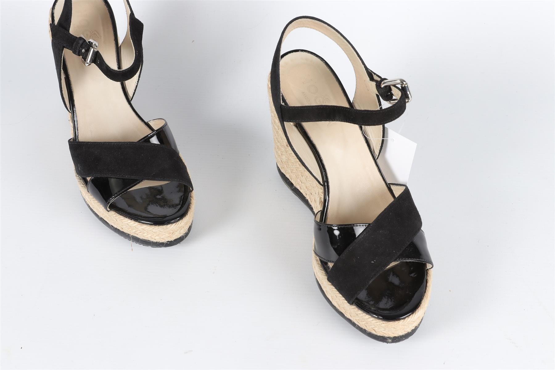 HOGAN BLACK SUEDE ESPADRILLE WEDGES EU 38.5 UK 5.5 US 8.5