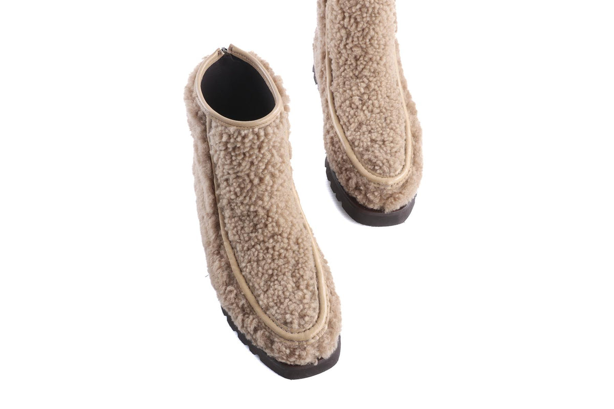 HEREU BROWN SHEARLING BOOTS EU 38 UK 5 US 8