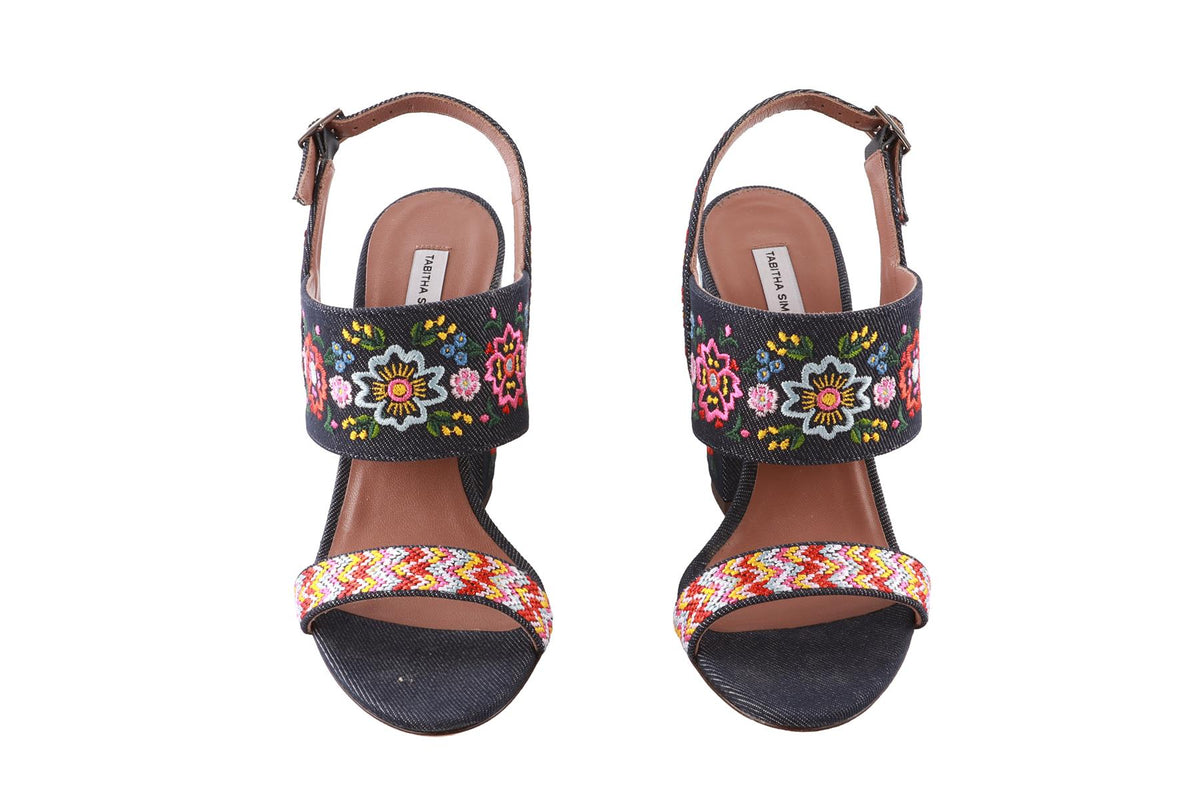 NAVY DENIM SANDALS