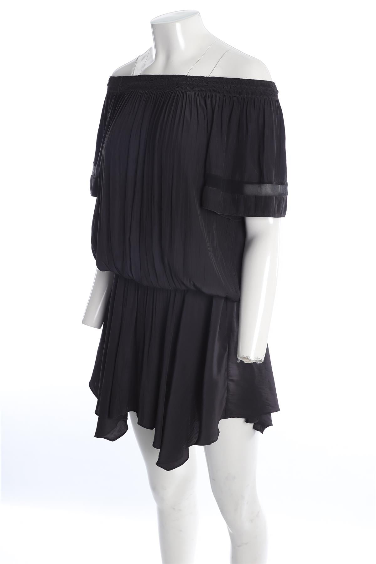 RAMY BROOKE BLACK CHIFFRON MINI DRESS SMALL