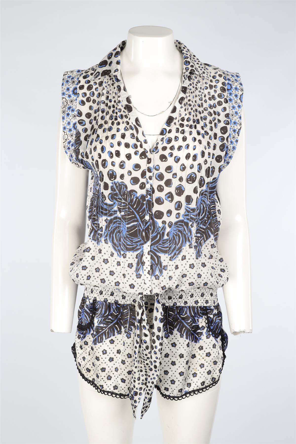 POUPETTE ST BARTH MULTI SILK PLAYSUIT MEDIUM