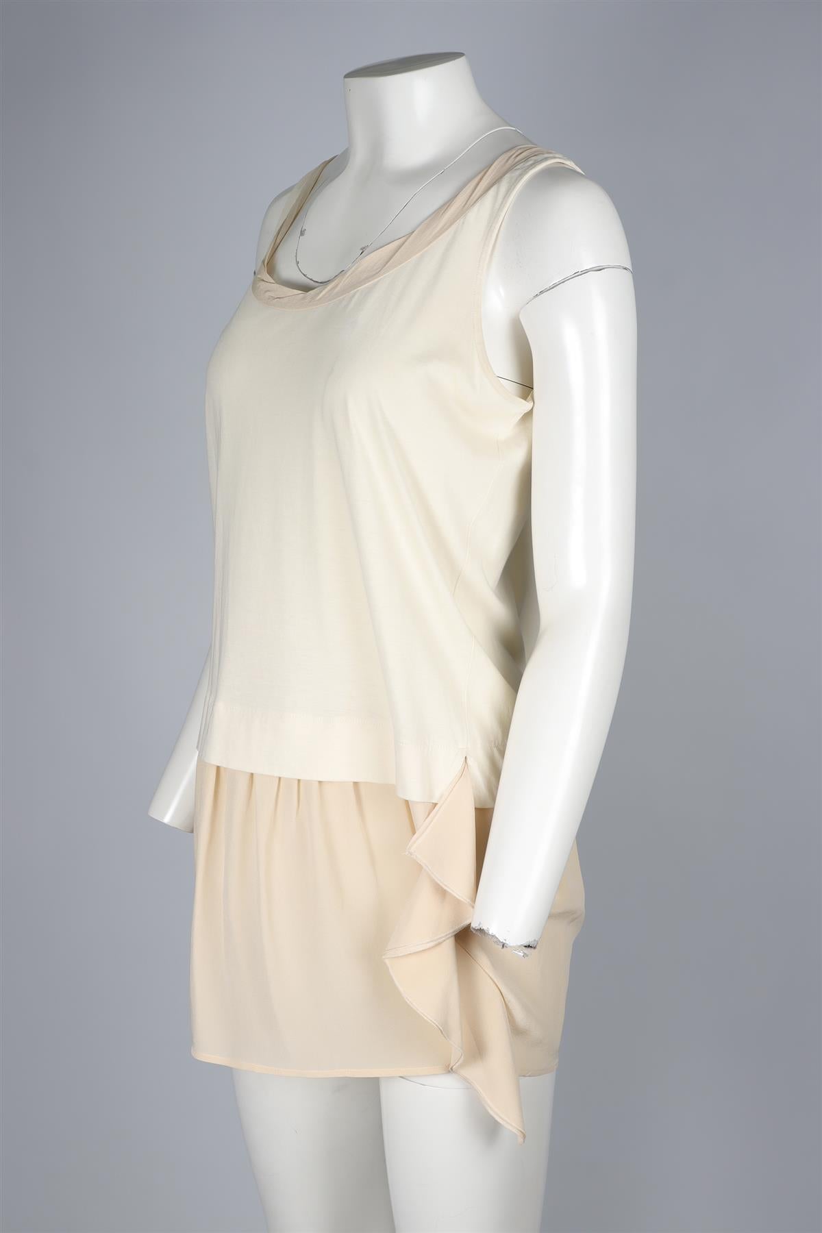 MIU MIU CREAM COTTON MINI DRESS XSMALL