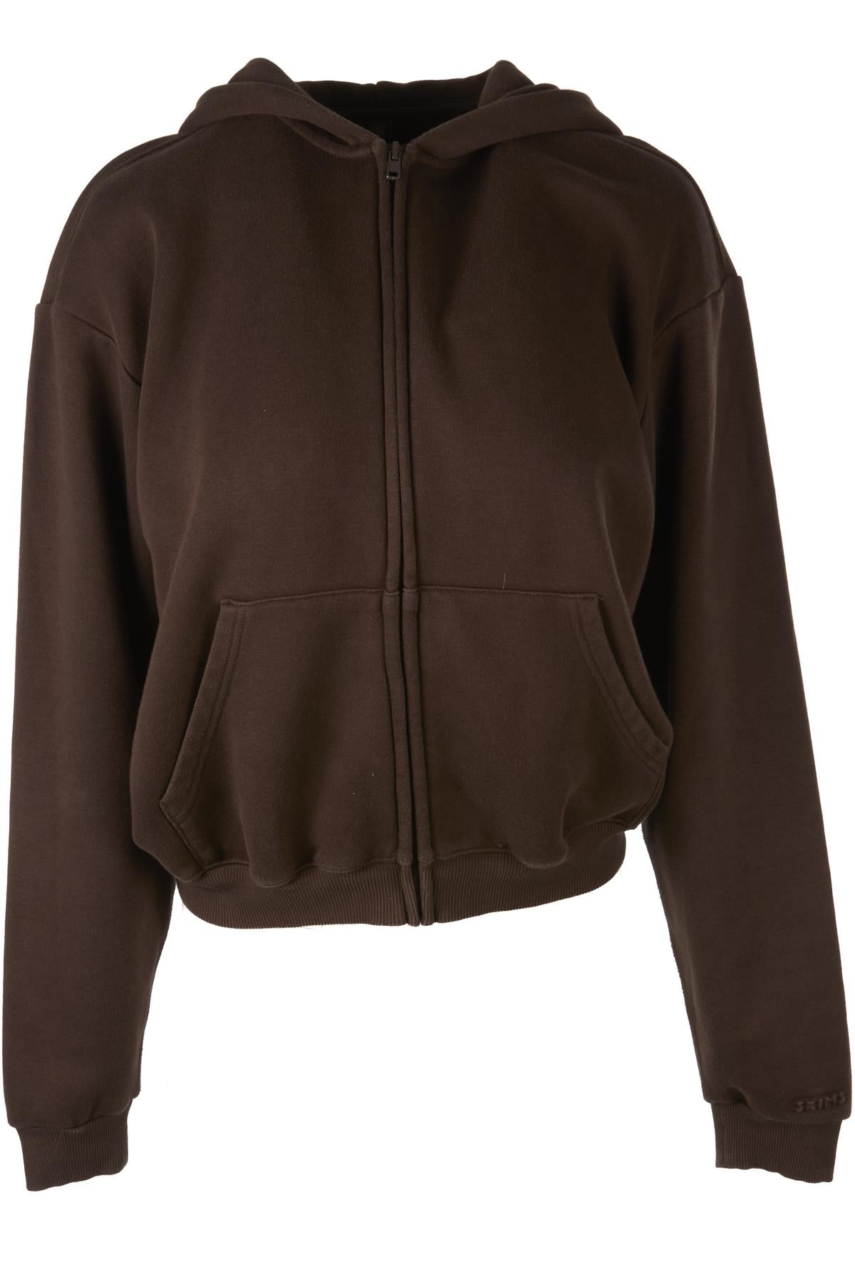 SKIMS BROWN COTTON HOODIE MEDIUM