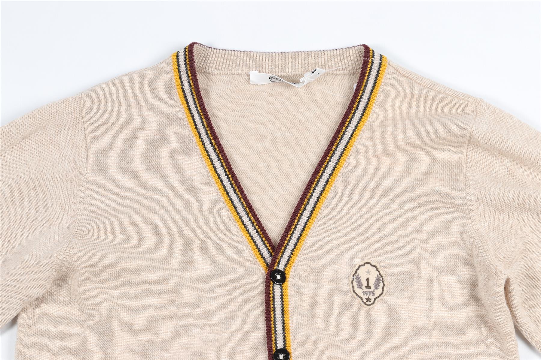BONPINT BEIGE KIDS BOYS CARDIGAN 12 YEARS