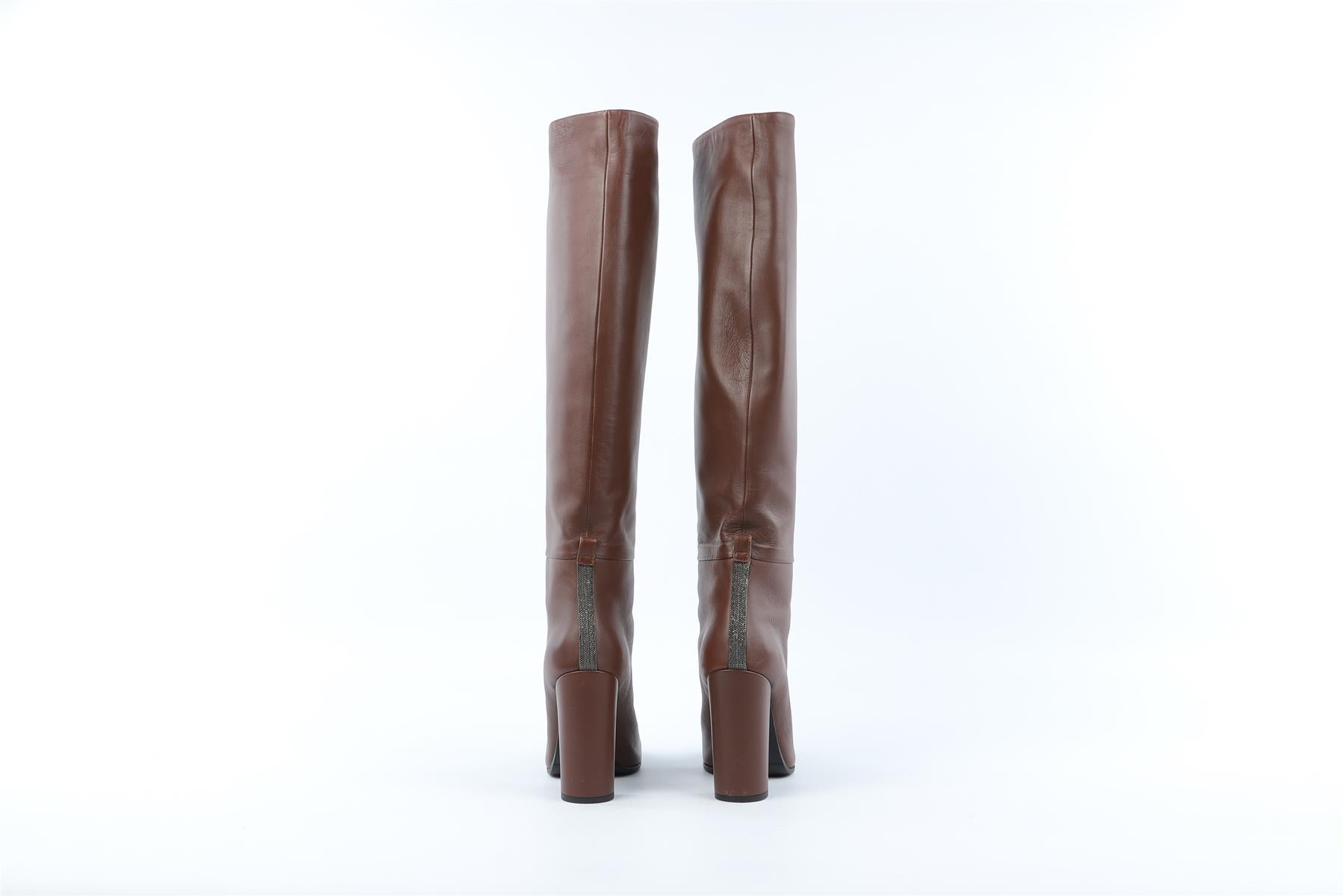 FABIANA FILIPPI BROWN LEATHER KNEE HIGH BOOTS EU 38 UK 5 US 8