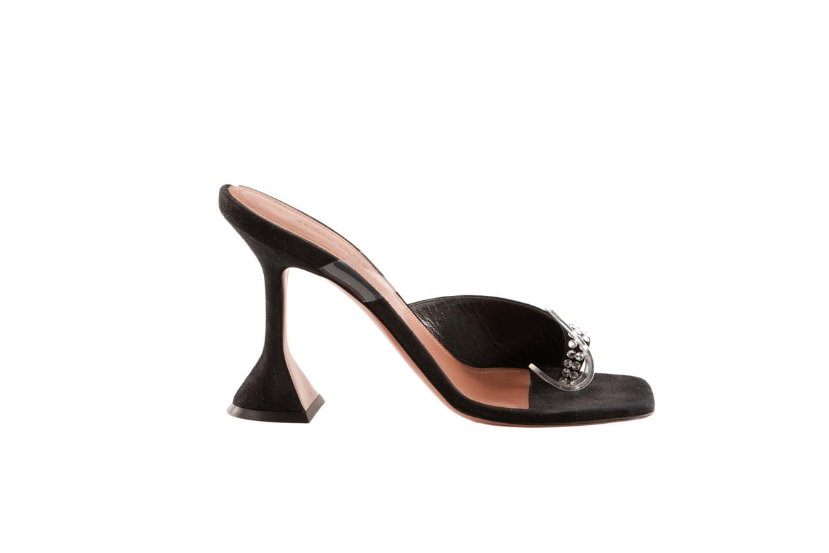 AMINA MUADDI BLACK SUEDE SANDALS EU 35.5
