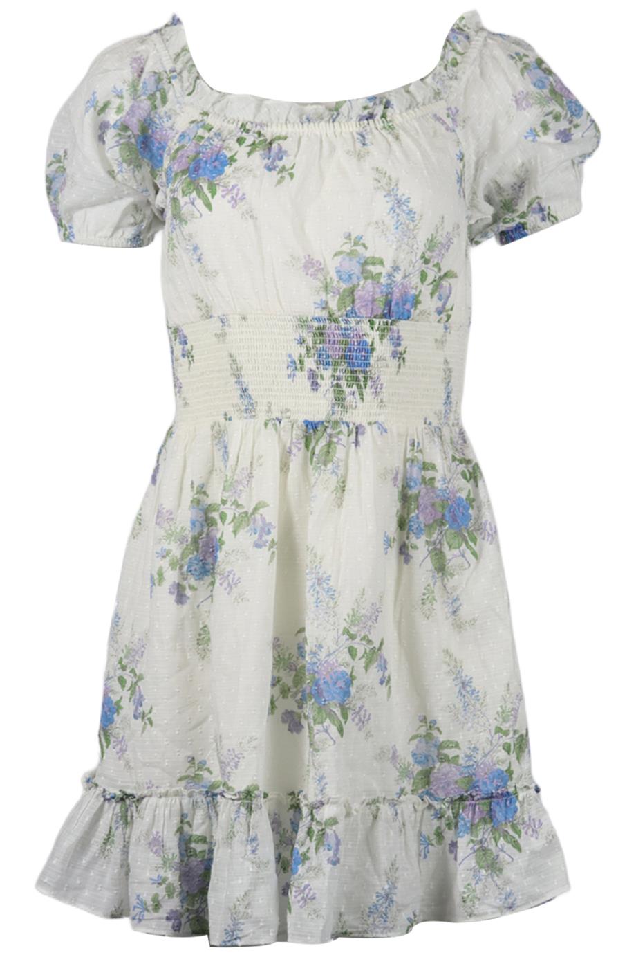 LOVESHACKFANCY FLORAL PRINT COTTON MINI DRESS SMALL