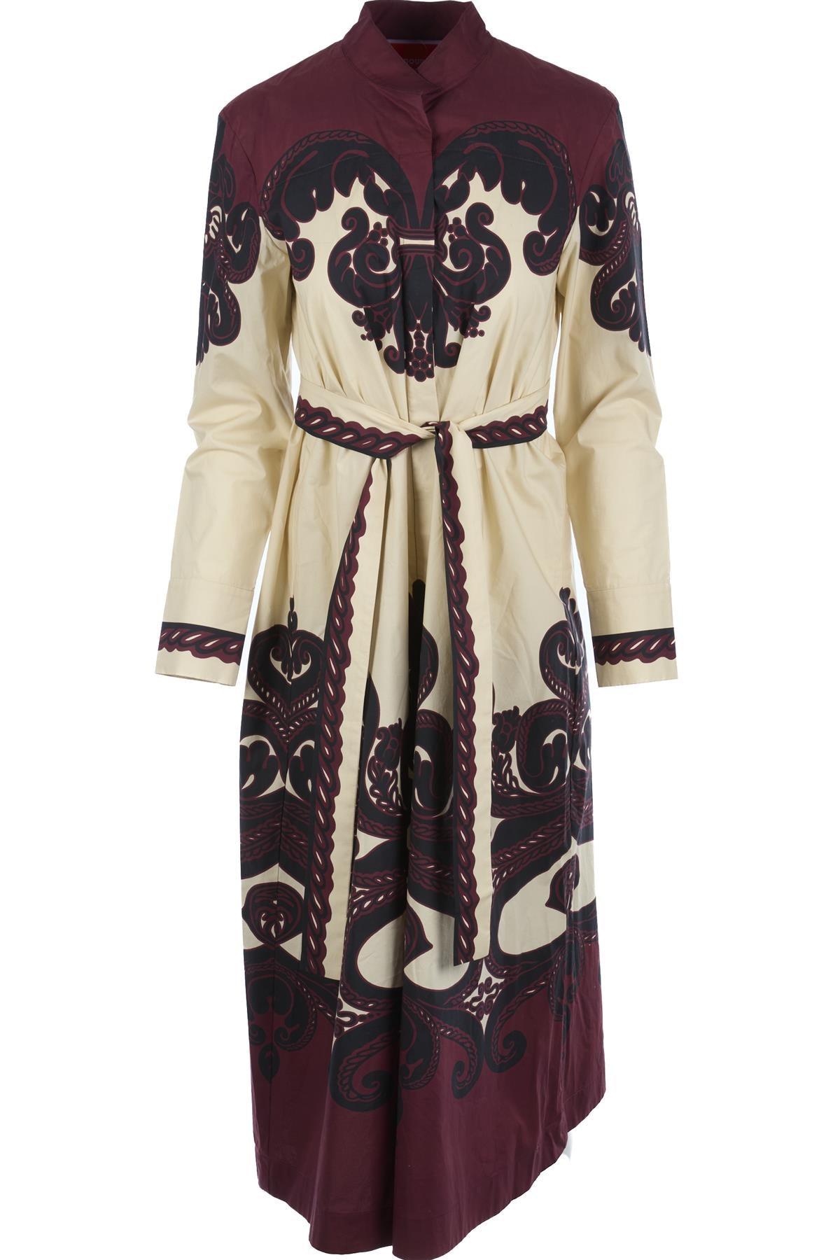 LA DOUBLE J BURGUNDY COTTON MAXI DRESS XSMALL