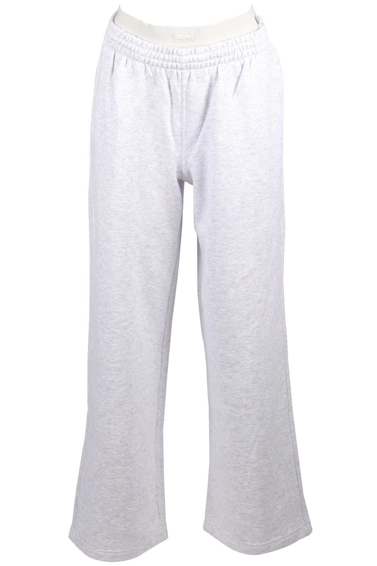 SKIMS GREY COTTON WIDE LEG PANTS XSMALL