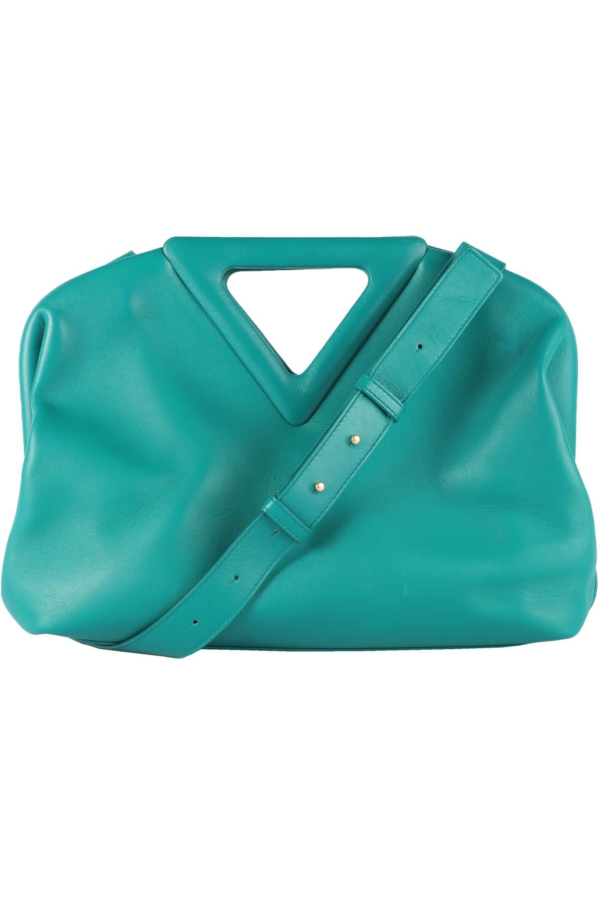 BOTTEGA VENETA TEAL POINT MEDIUM LEATHER TOTE BAG