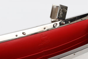 CHRISTIAN LOUBOUTIN WHITE PALMETTE MEDIUM LEATHER CLUTCH