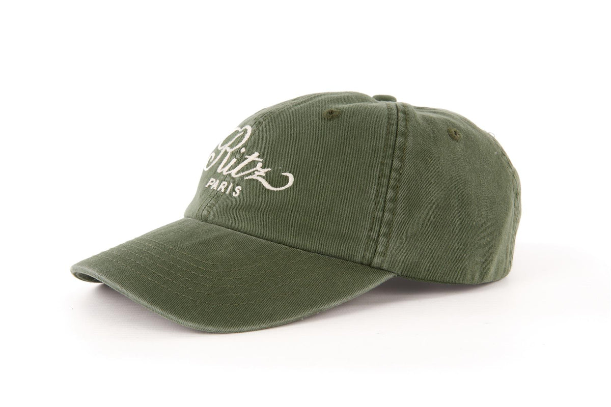 FRAME + RITZ PARIS GREEN COTTON BASEBALL HAT ONE SIZE